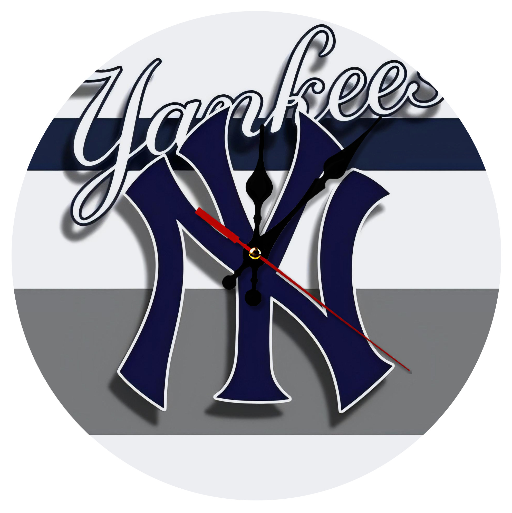 New York Yankees 356 Silent Round Wall Clock – Modern & Stylish DIY Design, Durable Wood Construction, Easy To Install – Perfect For Office, Bedroom, Living Room, And More